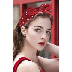 Lvyeer bandeau pois blanc avec nœud noir, parfait pour ajouter une touche féminine à vos cheveux.