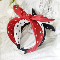 Lvyeer bandeau pois rouge avec nœud, vibrant et léger pour égayer la coiffure.