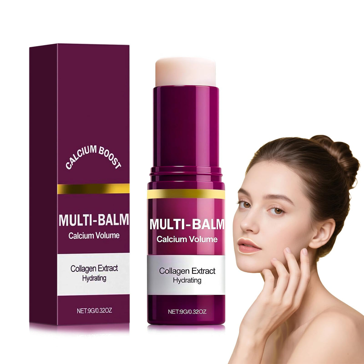 LWei Blvef Calcium Multi Balm Stick, application pratique pour le contour des yeux.