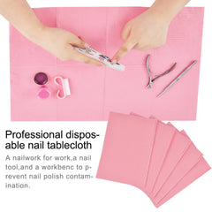 LXIANGN drap-jetable-art-ongulaire-rose: portable et hygiénique.