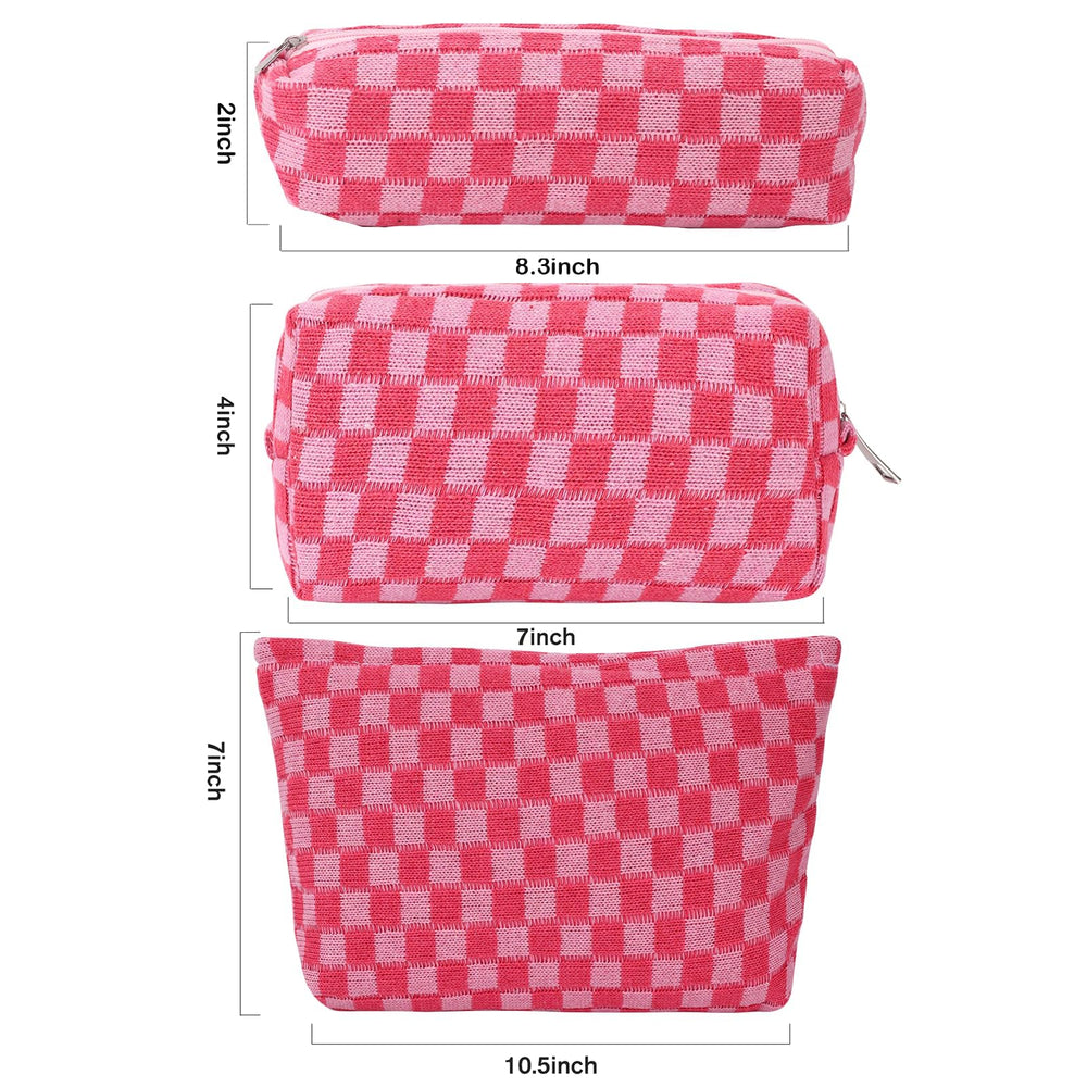 LYDZTION étui pinceaux maquillage rose à carreaux, accès rapide.