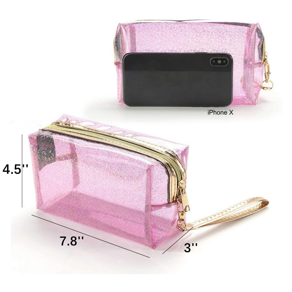Lyellfe sacs cosmétiques PVC paillettes irisées, style tendance et rangement transparent.