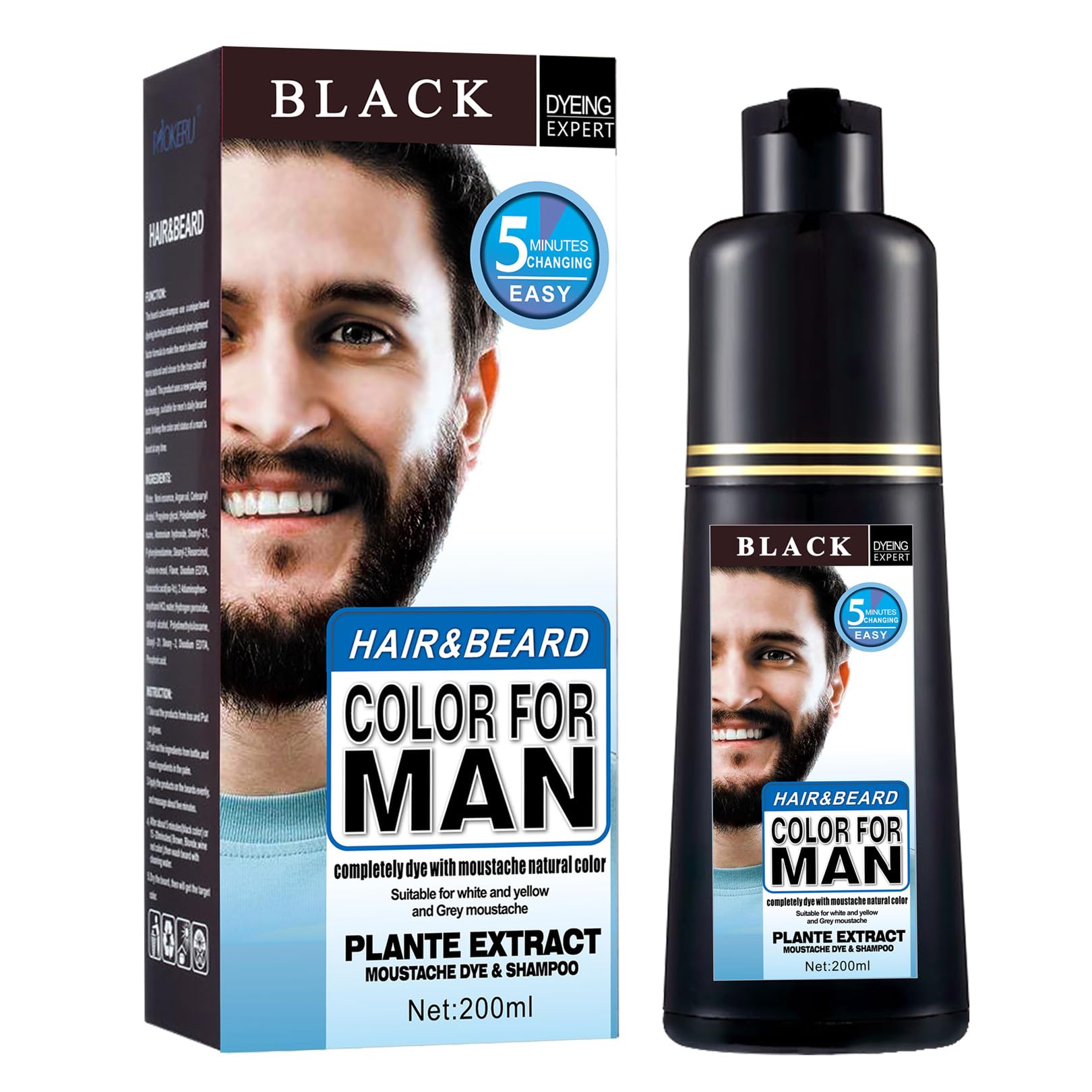 lymznus barbe teinture bouteille couvre rapidement les gris pour un look renouvelé.