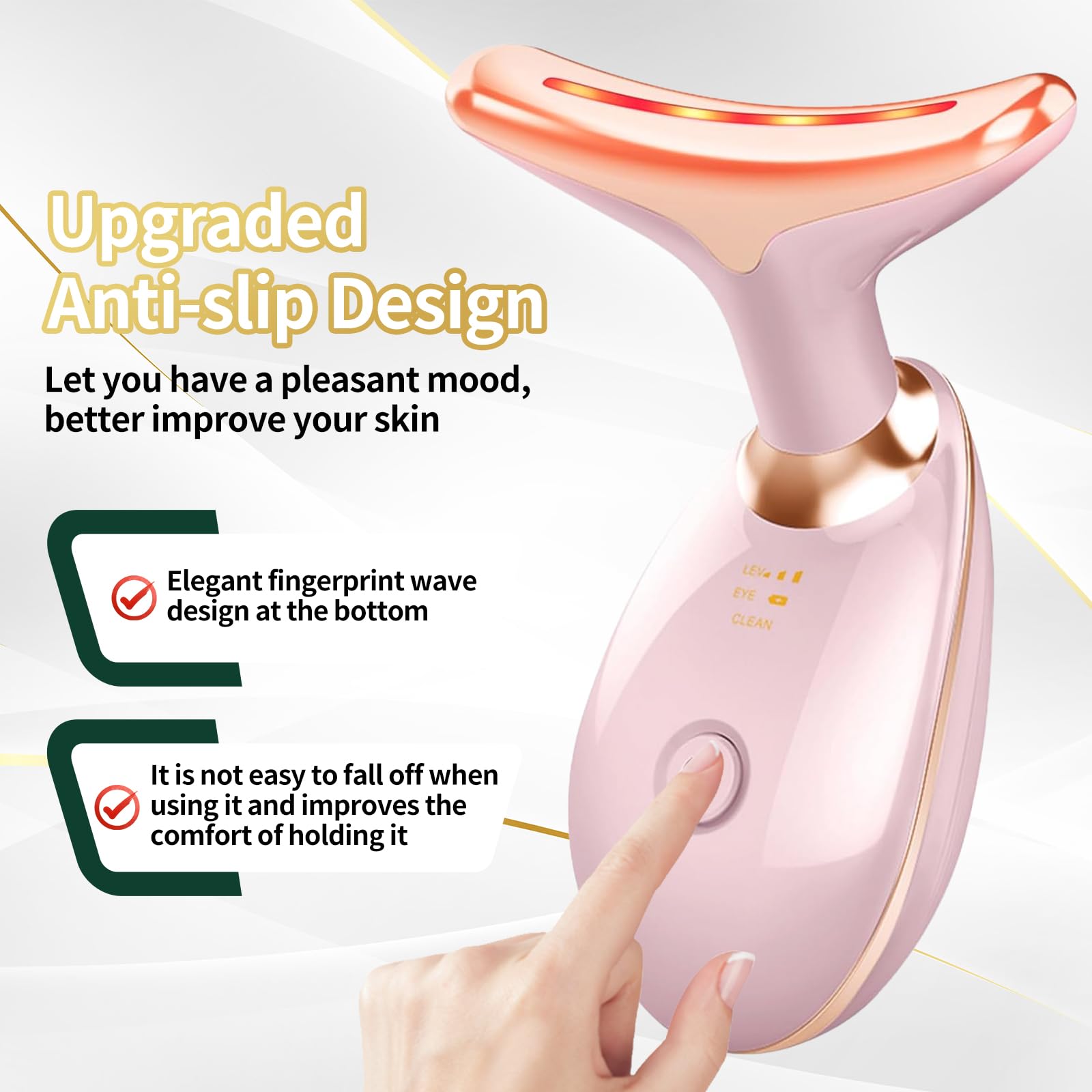 Mode massage visage détend les muscles et stimule la circulation avec Lyndops Face Light.