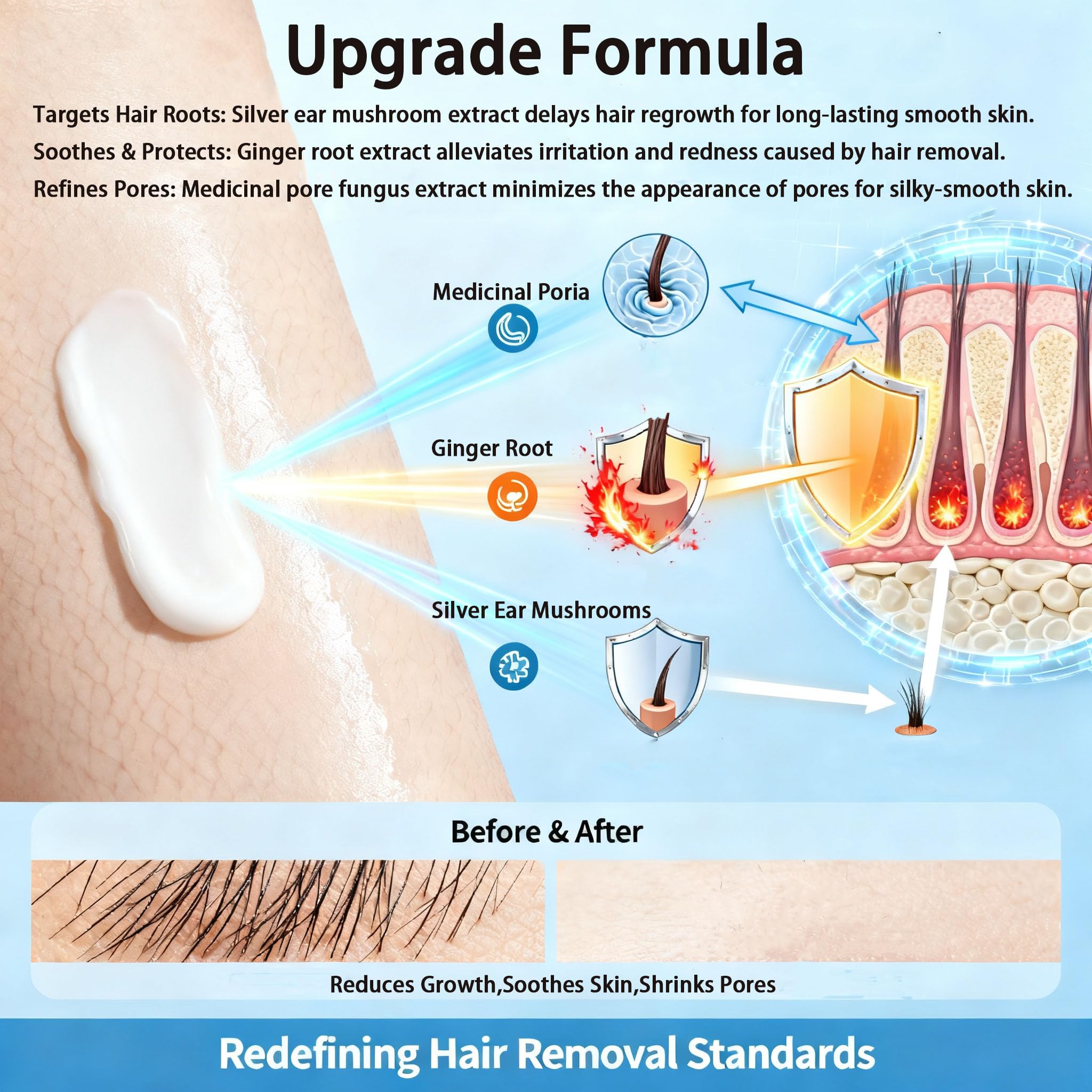 Lynepa regrowth-delaying herbal extracts visible on label and skin
