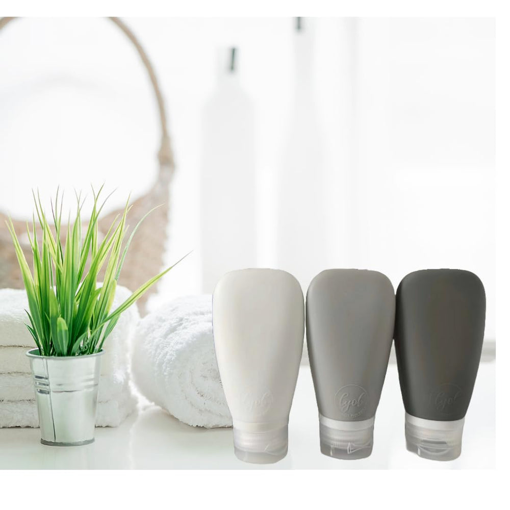 LYOB: étiquettes incluses pour organiser shampooing, lotion et nettoyant.