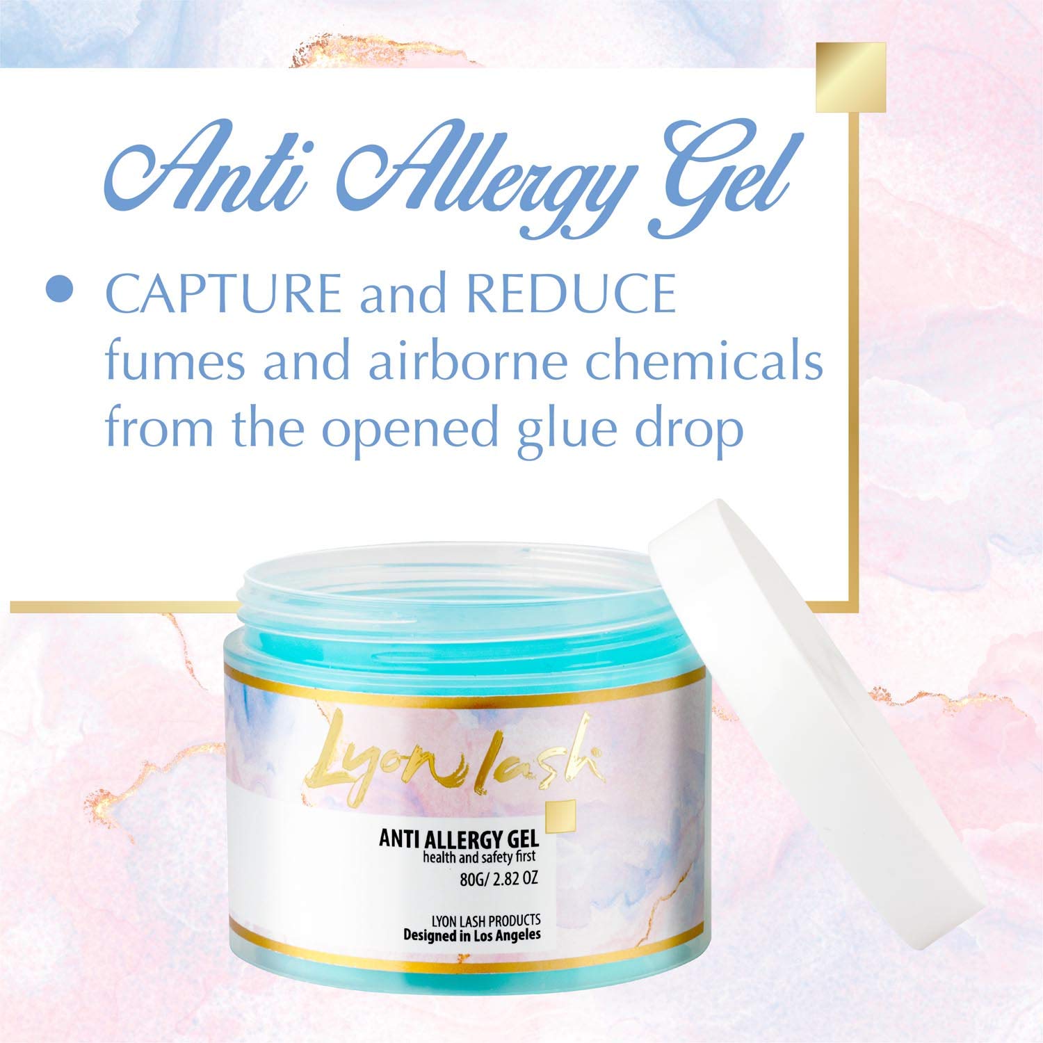 Lyon Lash Gel anti-allergie utilisé par un professionnel des extensions pour le confort.