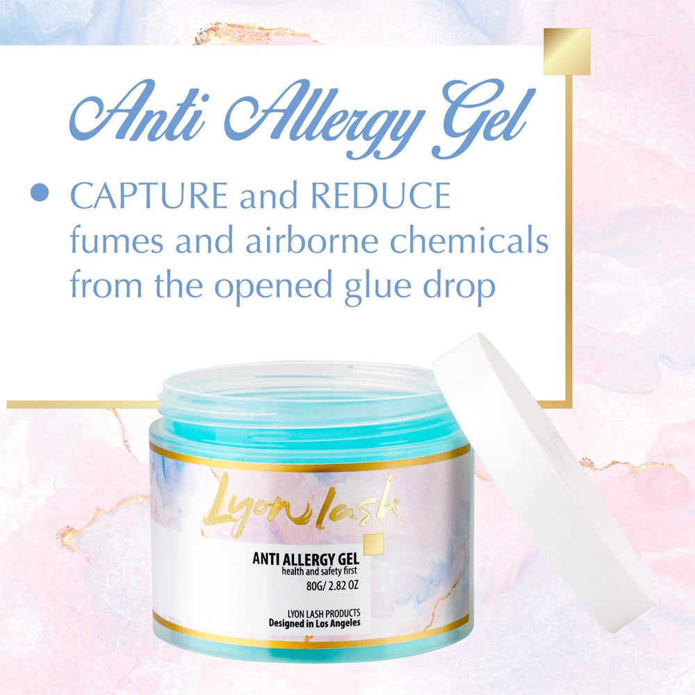 Lyon Lash Gel anti-allergie utilisé par un professionnel des extensions pour le confort.