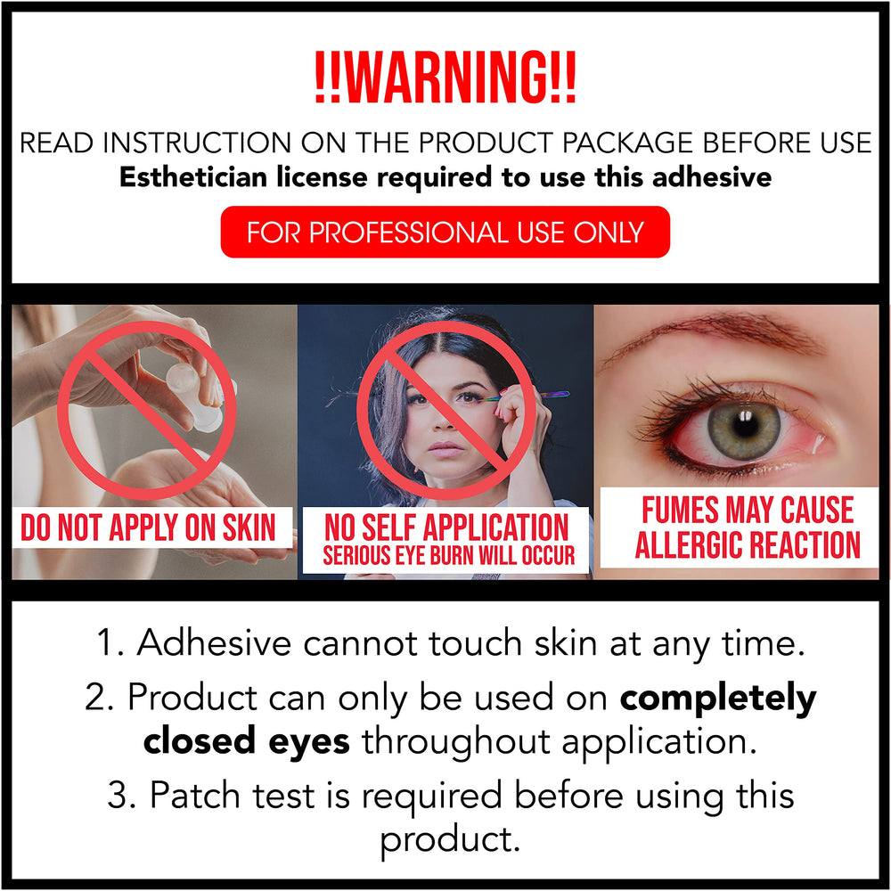 Lyon Lash glue packaging highlights premium USA-Korea production and QC