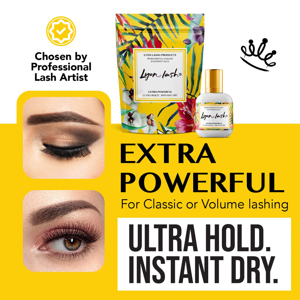 Lyon Lash black adhesive close-up showing seamless blend with natural lashes