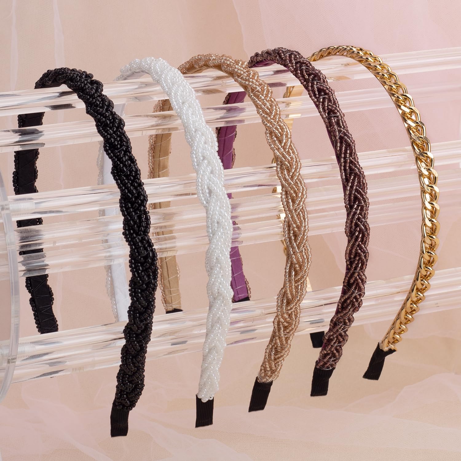 LYroo bandeau cheveux métal, brillance discrète et maintien sûr toute la journée.