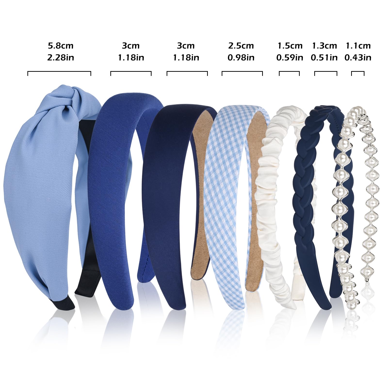 LYroo bandes-cheveux bleu fines, discrètes et adaptées à tous les looks.