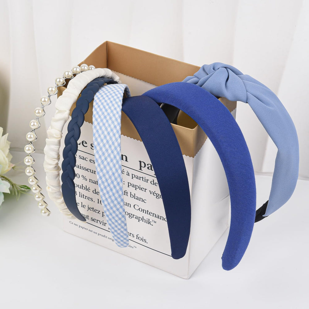 LYroo bandes-cheveux bleu larges, soutien confortable et tenue stable même lors d'activités.