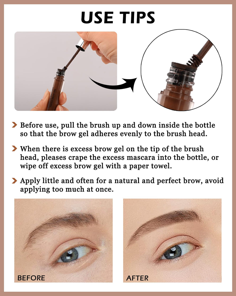 LYSdefeu brosse sourcils spiral facilite l'application et le remplissage.