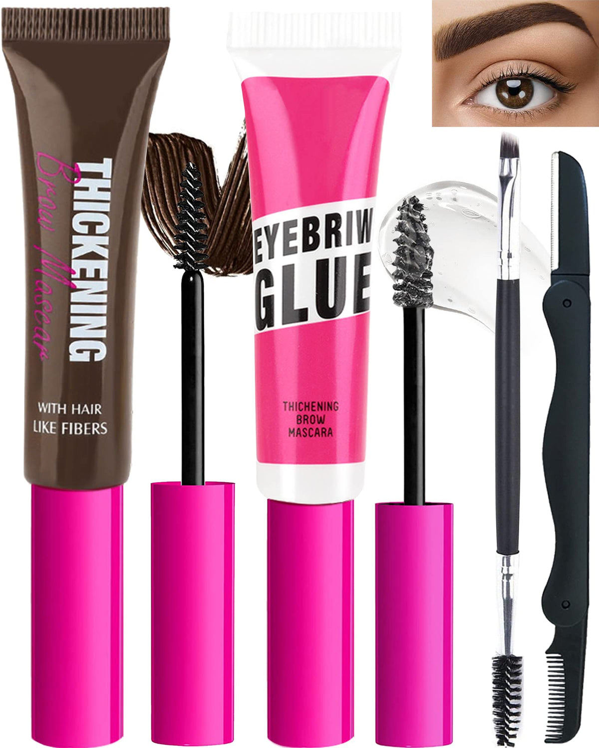 LYSdefeu Brow Gel Kit Espresso: ensemble complet pour sourcils volumisés et naturels.