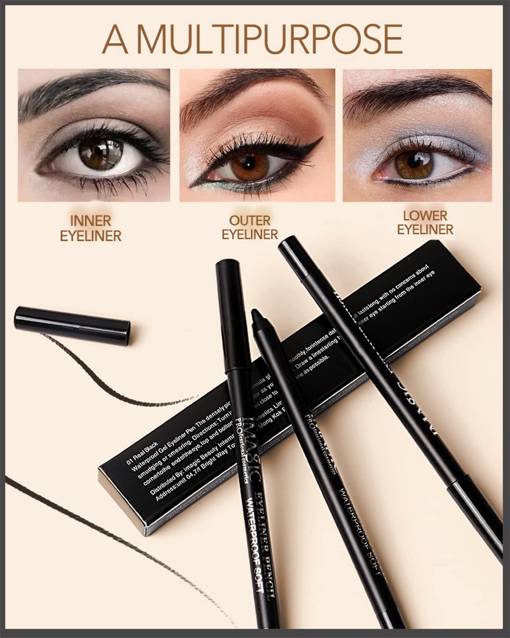 LYSdefeu eyeliner gel noir portable pour accompagner vos déplacements.