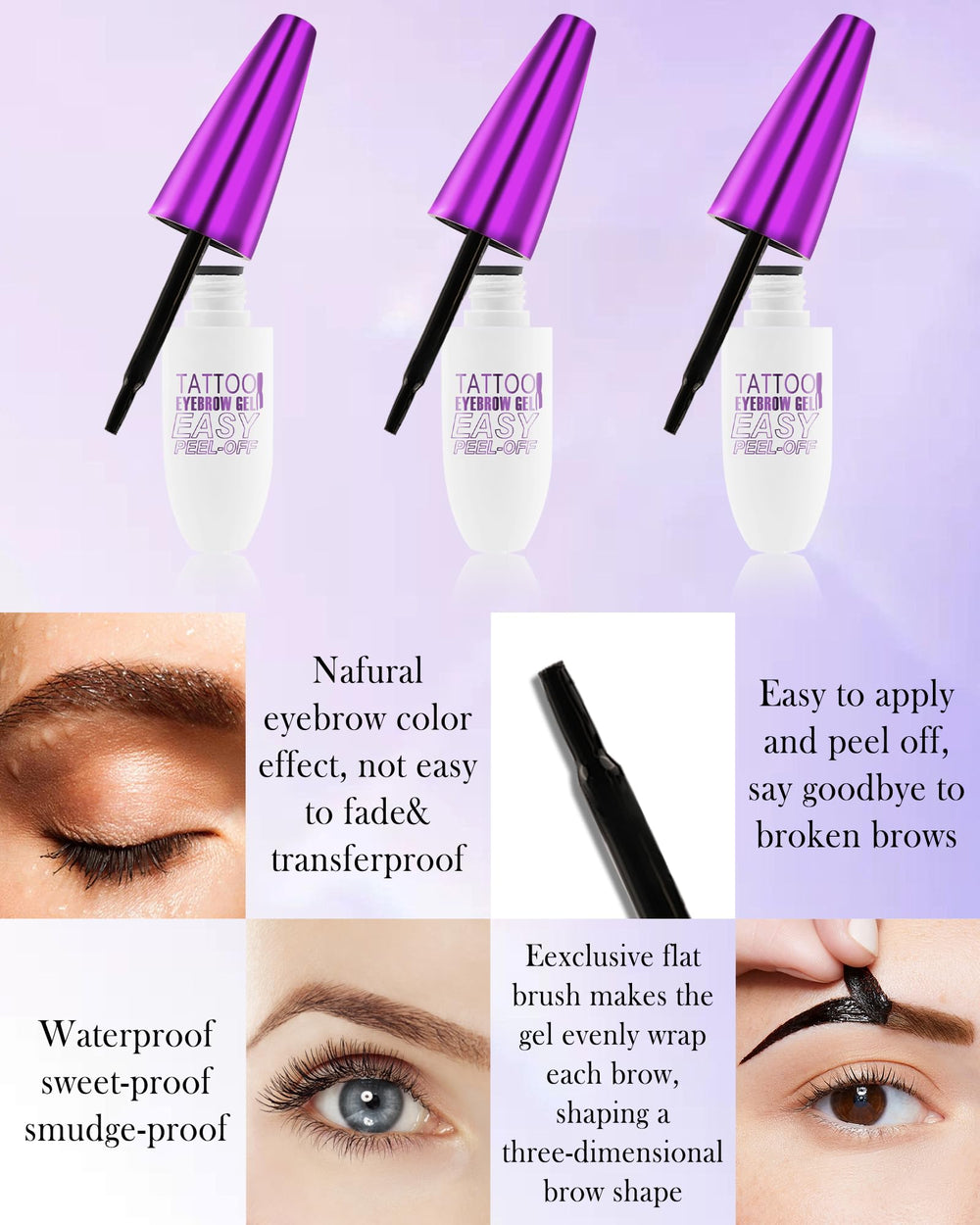 LYSdefeu gel-teinte-sourcils attente de vingt minutes couleur qui se révèle