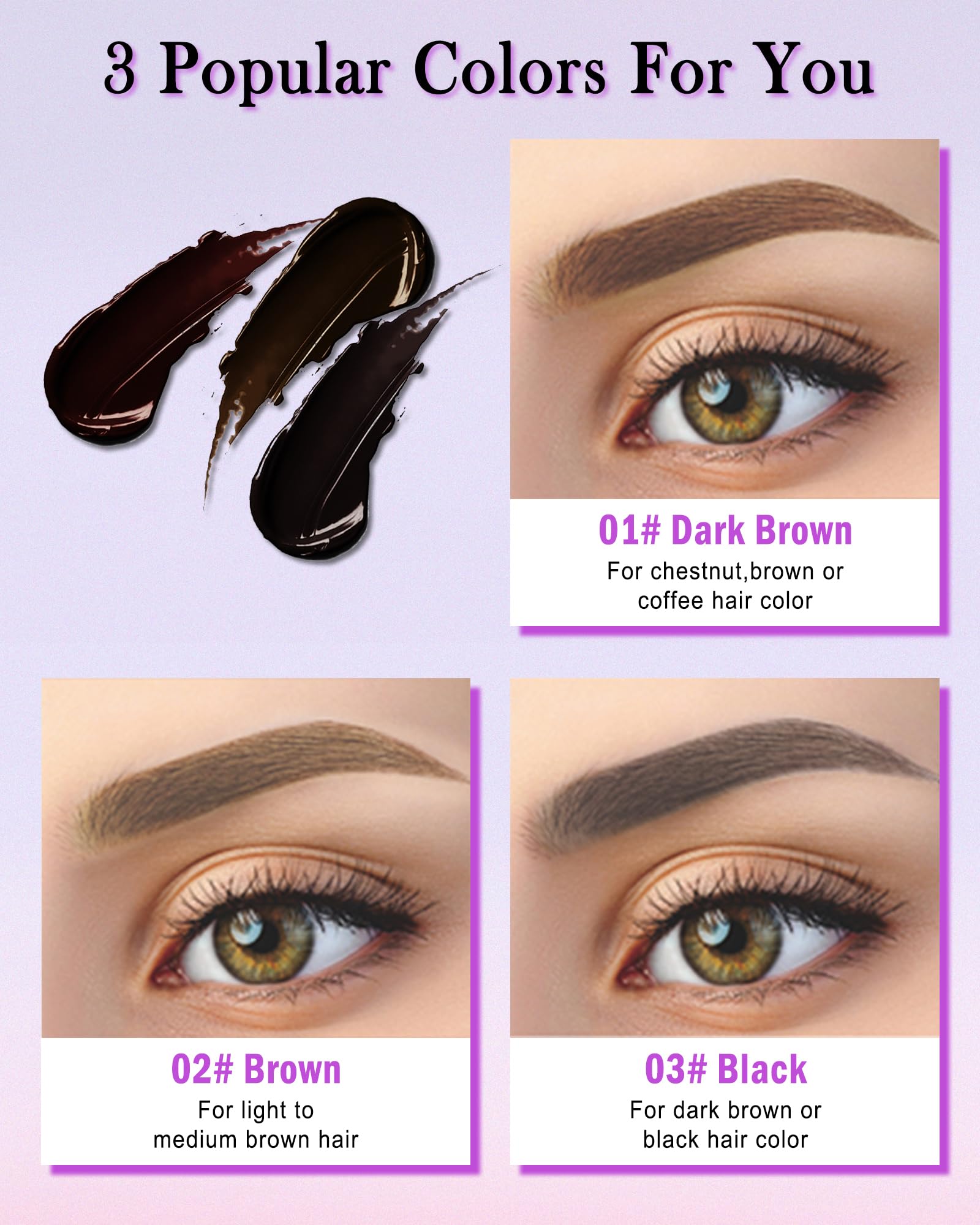 LYSdefeu gel-teinte-sourcils imperméable résistant à l eau et à la transpiration
