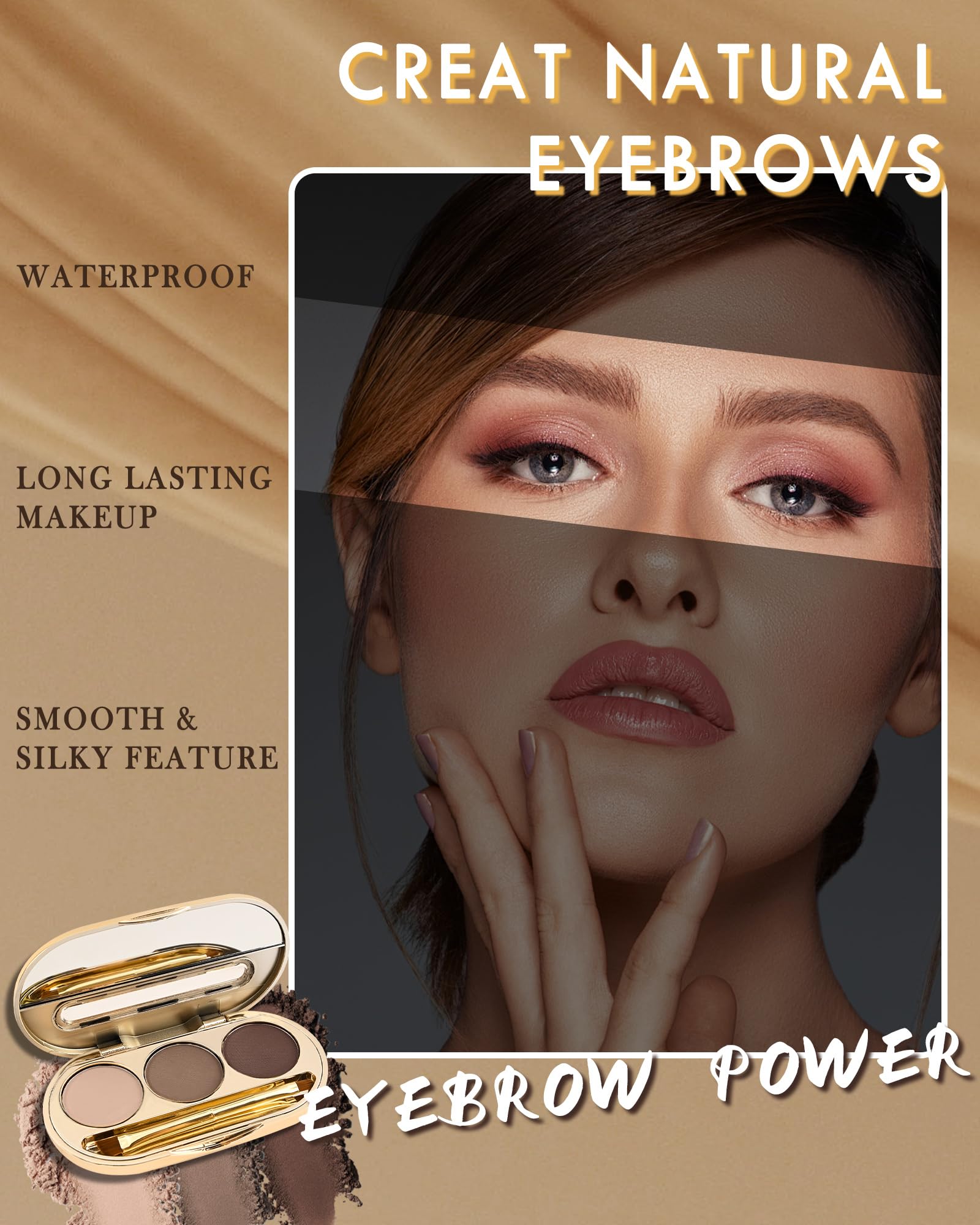 Miroir intégré et pinceau mini pour retouches rapides des sourcils