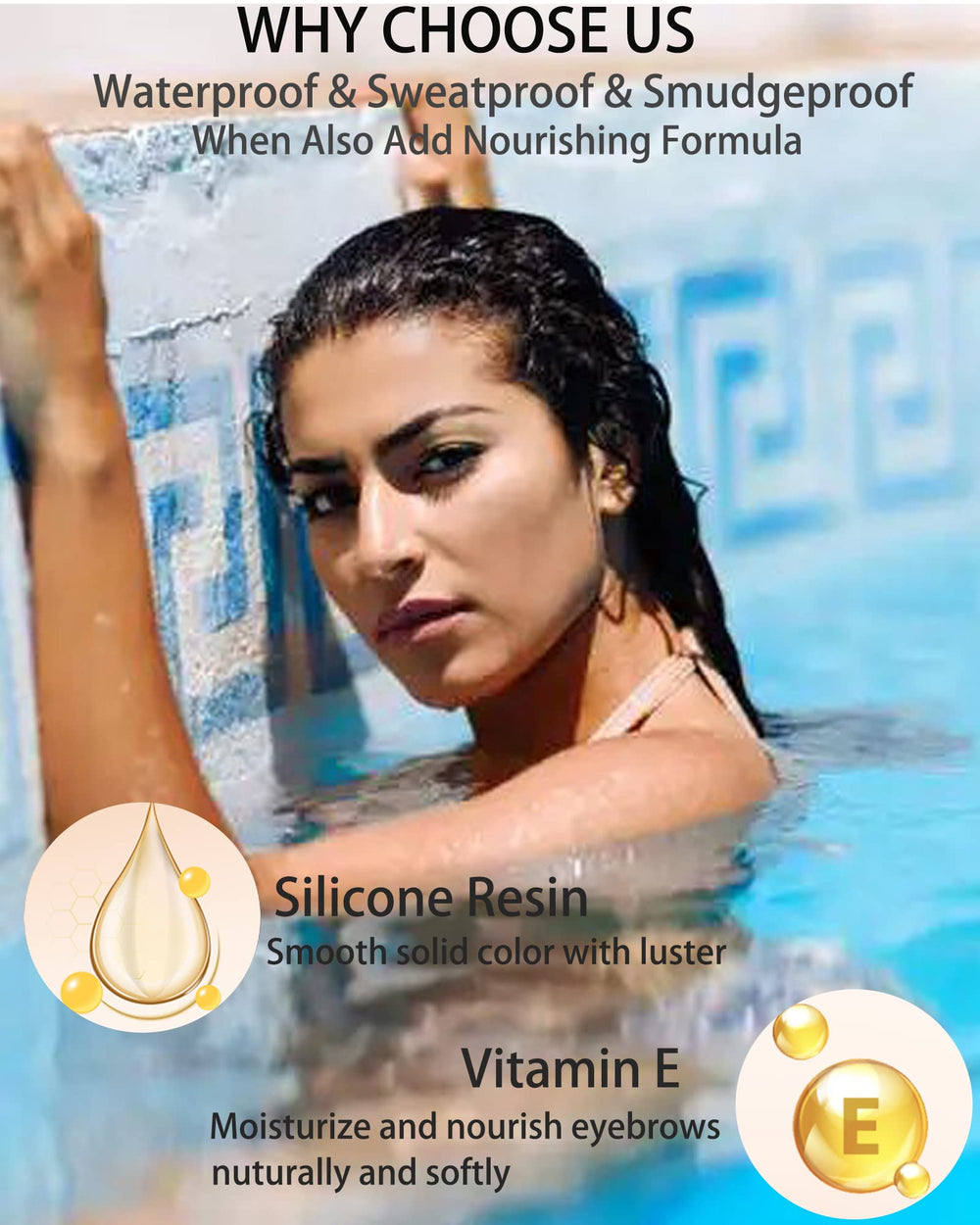 LYSdefeu vitamine E nourrit légèrement les poils des sourcils.