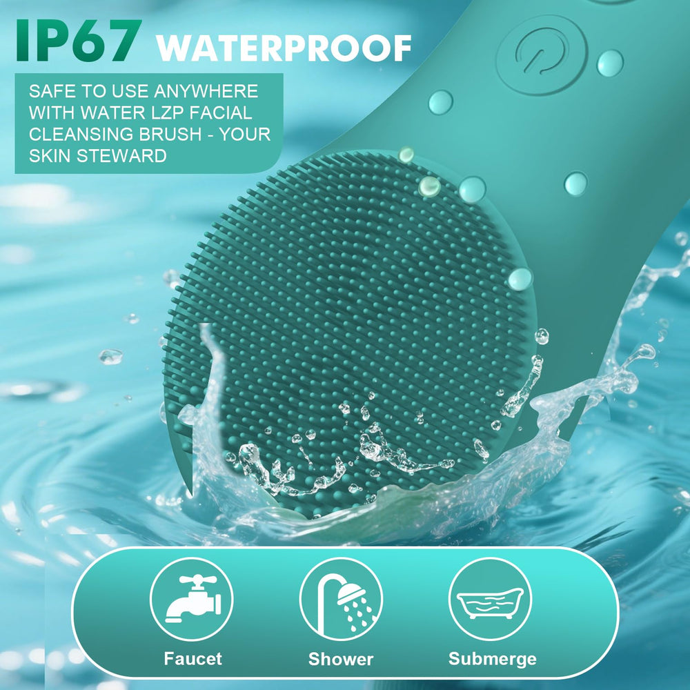 LZP brosse-visage silicone IP67, usage sûr sous la douche.
