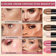 LZXLUKGIR bâton contour double embout espresso, idéal pour définir les lignes du visage avec précision.