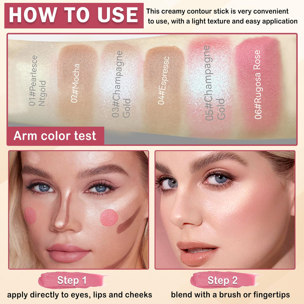 LZXLUKGIR bâton fard à joues rugosa rose, ajoute couleur et dimension.
