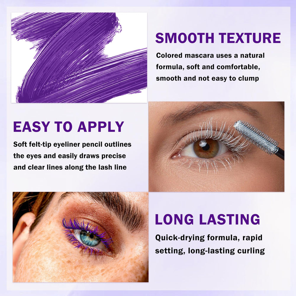 LZXLUKGIR ensemble: crayon-yeux violet pour contour net et regard défini.