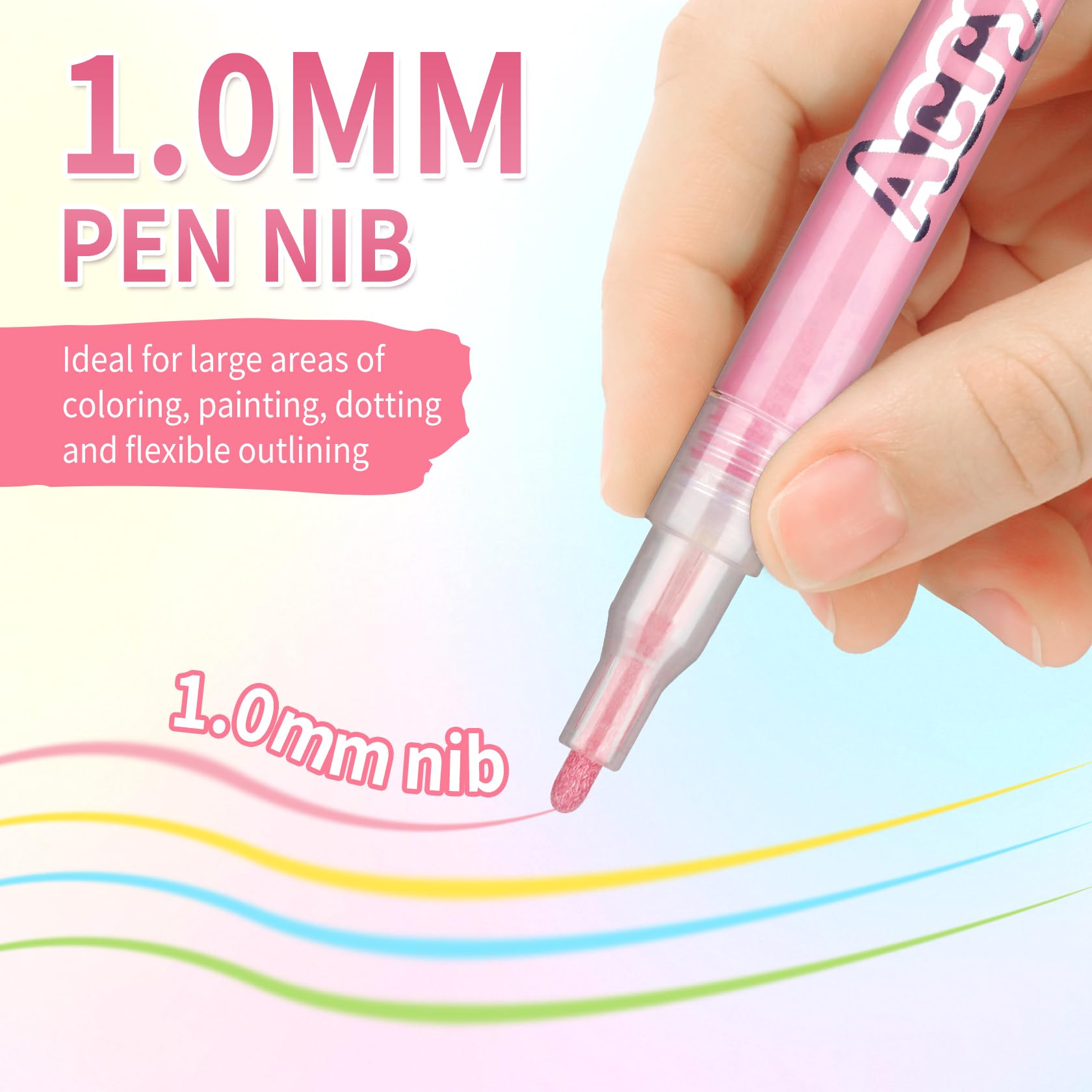 LZXLUKGIR Stylo art ongles doré, éclat durable et brillant