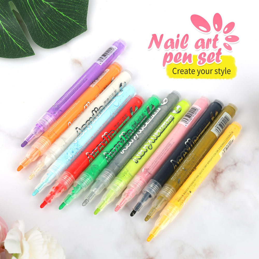 LZXLUKGIR Stylo art ongles noir, outlines nets et détails contrastés