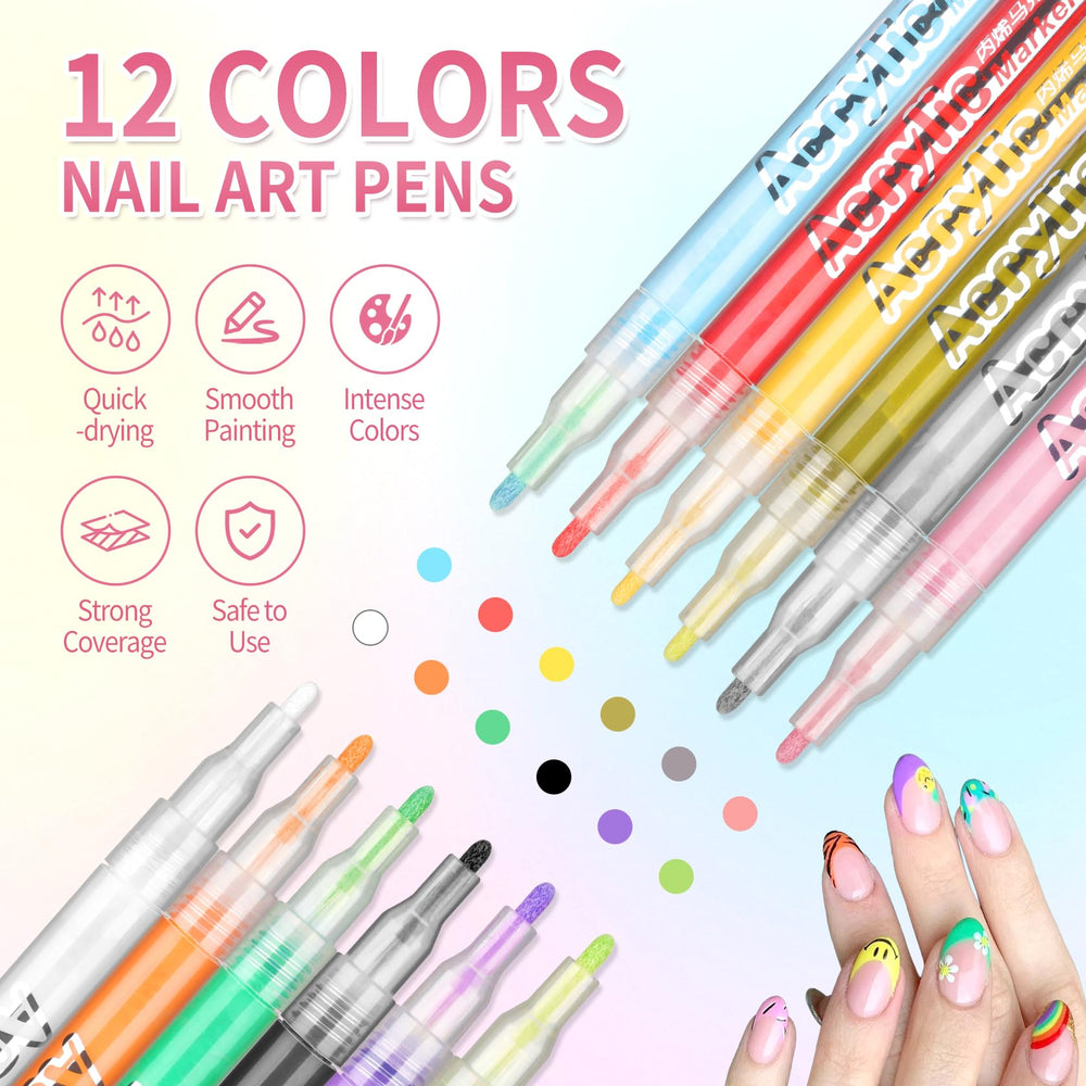LZXLUKGIR Stylo art ongles orange, motifs lumineux et rapides