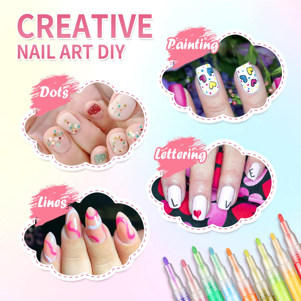 LZXLUKGIR Stylo art ongles rosé, designs délicats et dynamiques