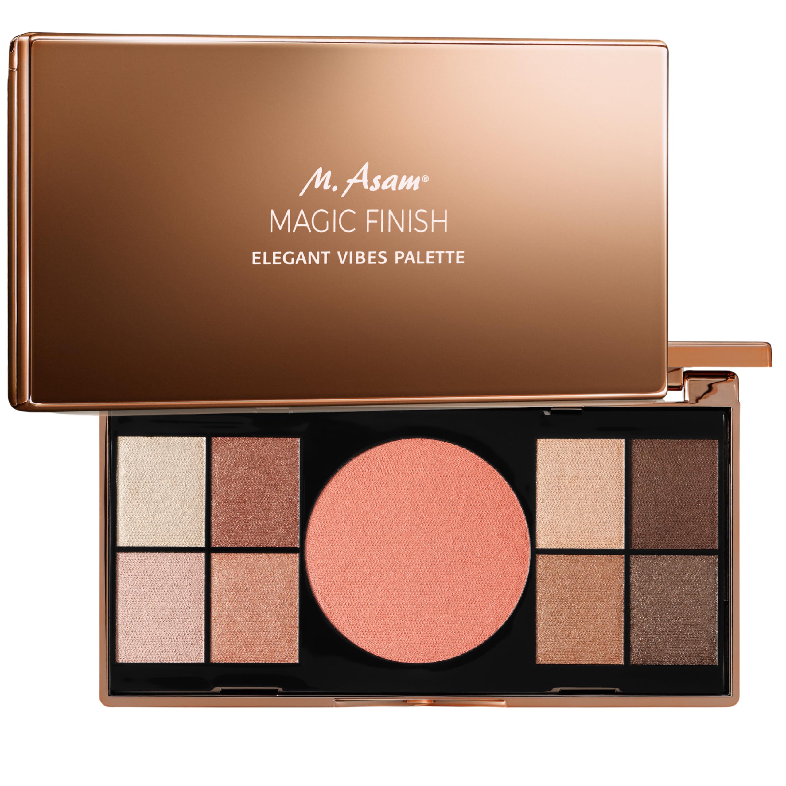 Palette M. Asam Magic Finish avec 8 ombres yeux, fini harmonieux et tenue durable.