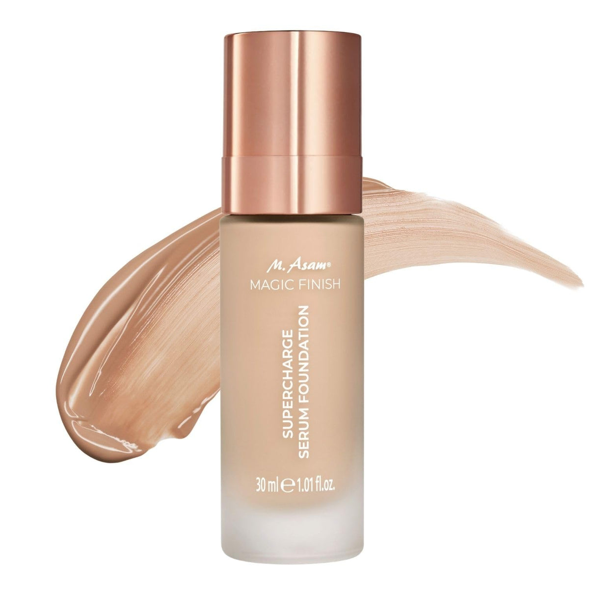 M. Asam Magic Finish flacon sérum-teint nude pour un éclat naturel durable.