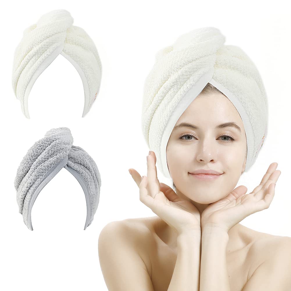 M-bestl serviette cheveux absorbante beige pour seche rapide