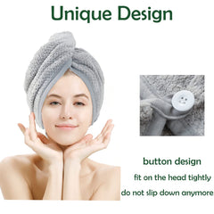 M-bestl serviette cheveux avec bouton securise evite glisse