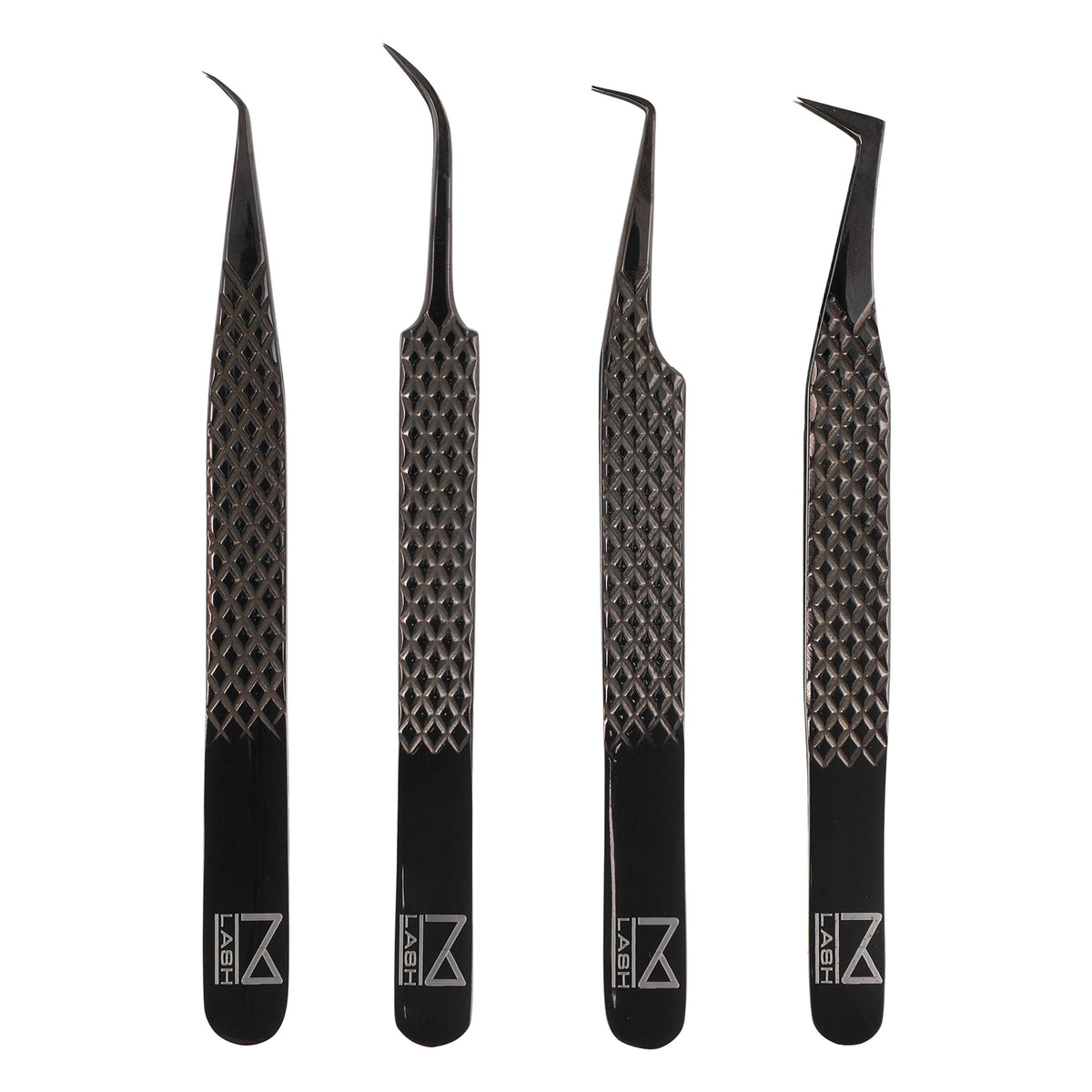 Pince M-LASH à embout fibre noir pour une précision des extensions.