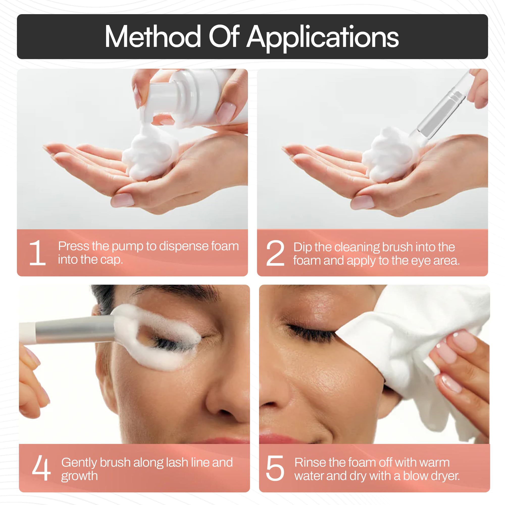 Mousse nettoyante PMU usage domestique – routine beauté à domicile.