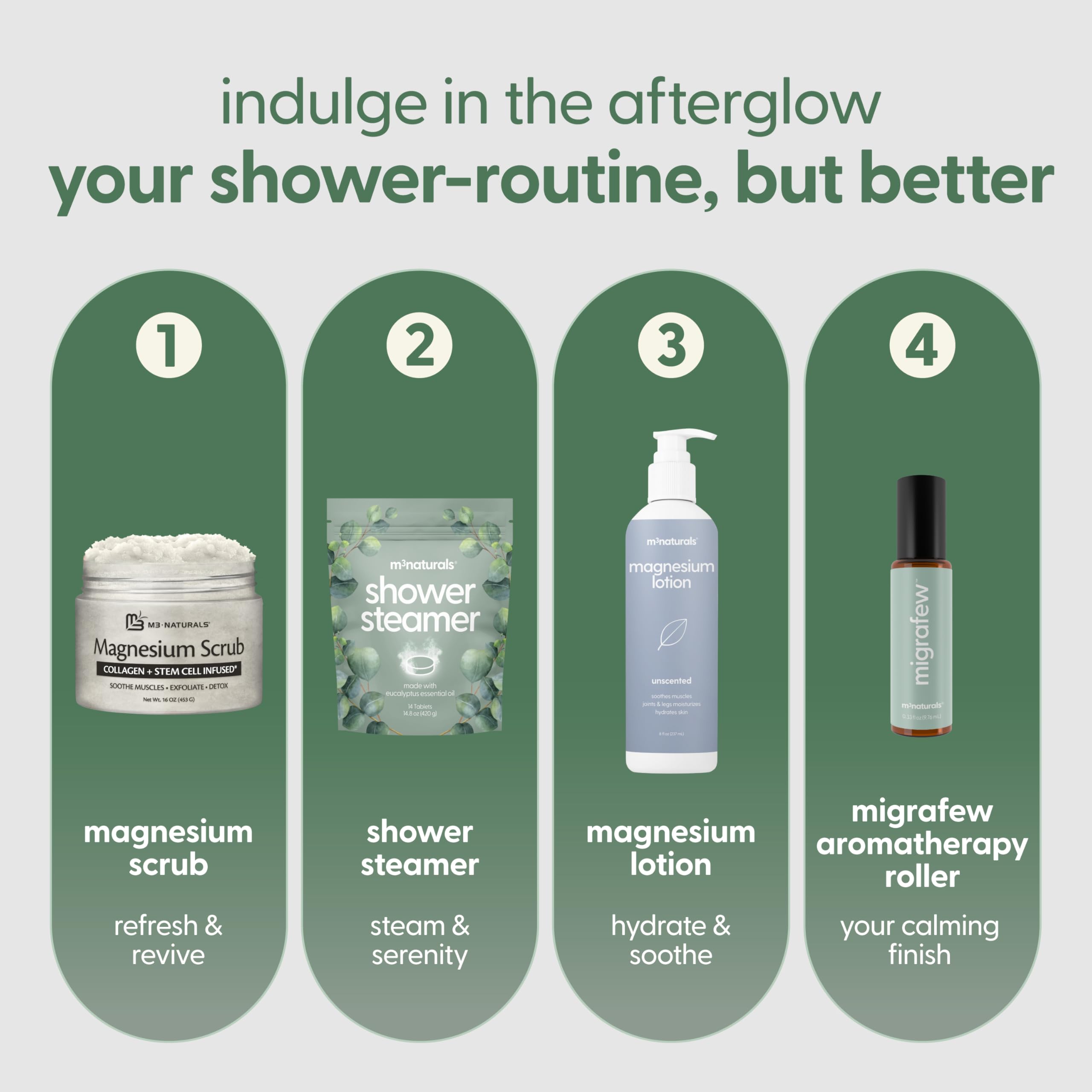 M3 Naturals Bombe Douche Eucalyptus – Arôme rafraîchissant pour une douche énergisante.