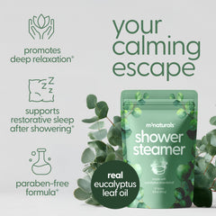 M3 Naturals Bombe Douche Eucalyptus – Senteur douce et décongestionnement possible des sinus.
