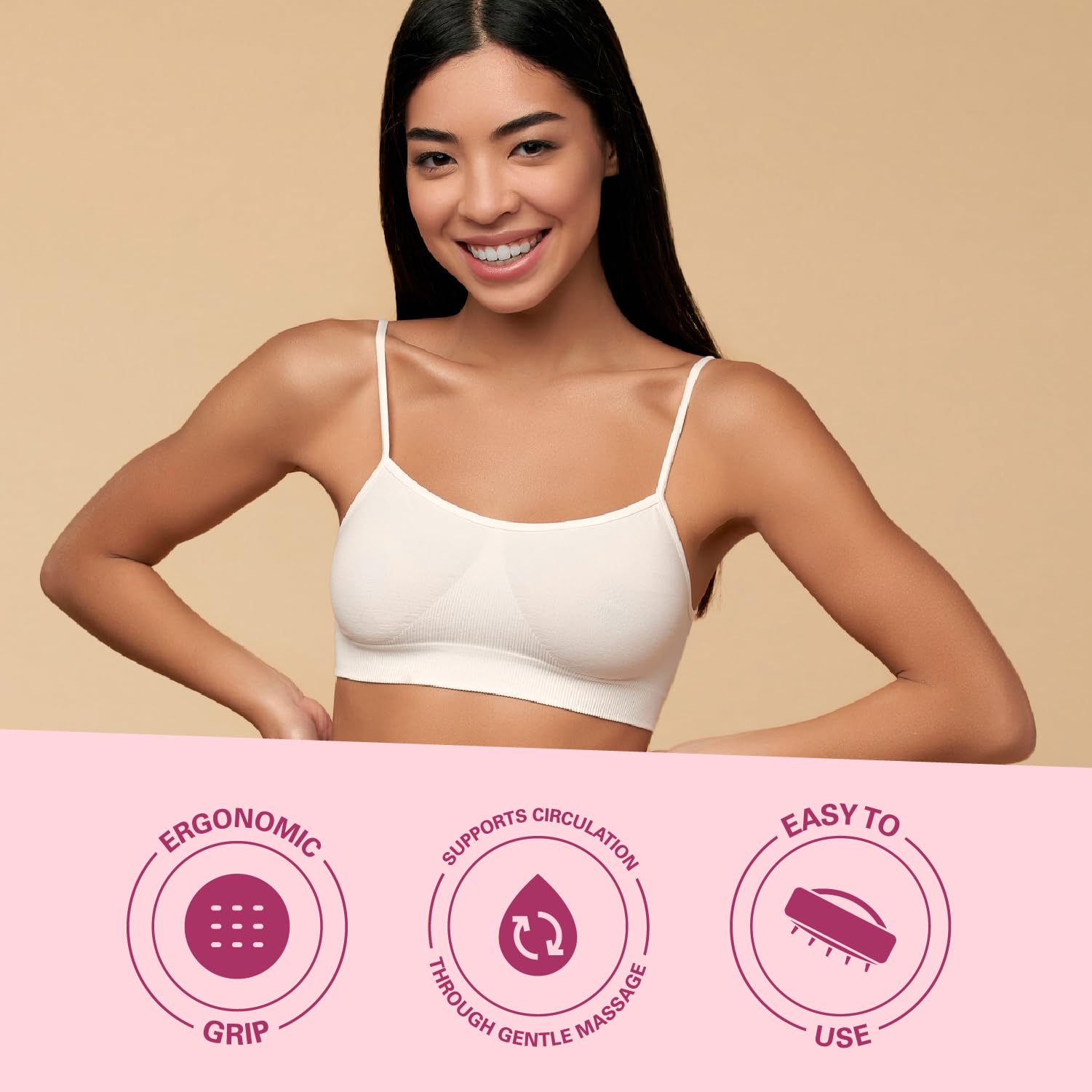Brosse corps silicone M3 Naturals : peau plus lisse après chaque séance