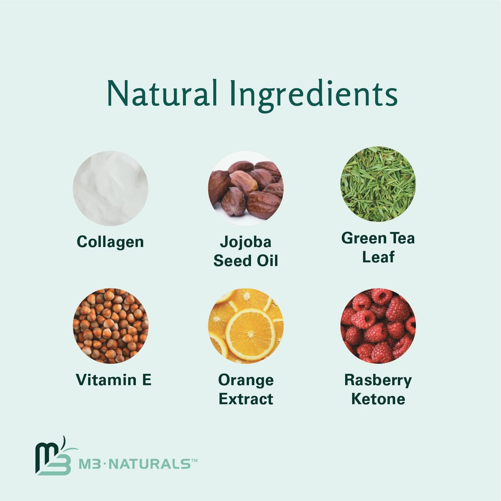 Crème M3 Naturals infusée d'extrait de thé vert pour apaiser la peau.