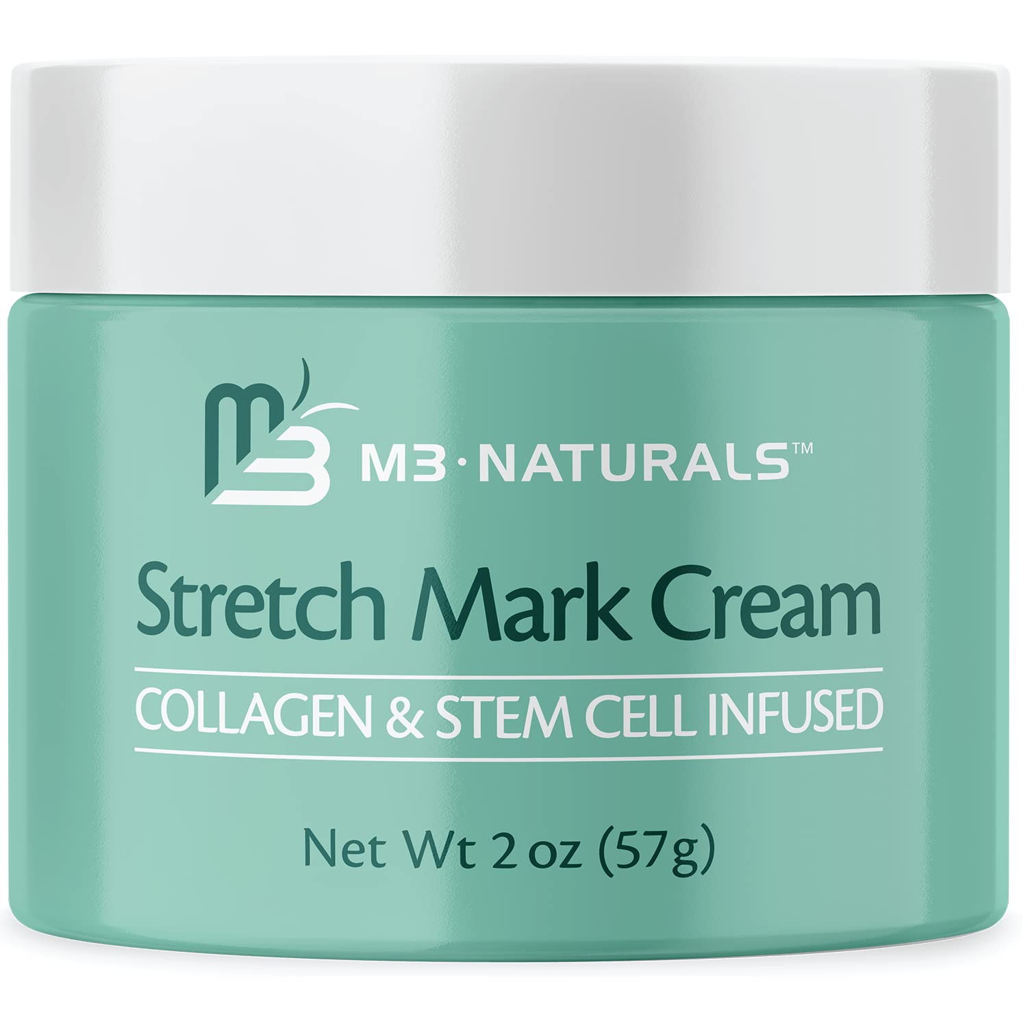 Crème M3 Naturals pour taches et vergetures, bouteille pratique prête à l'emploi.