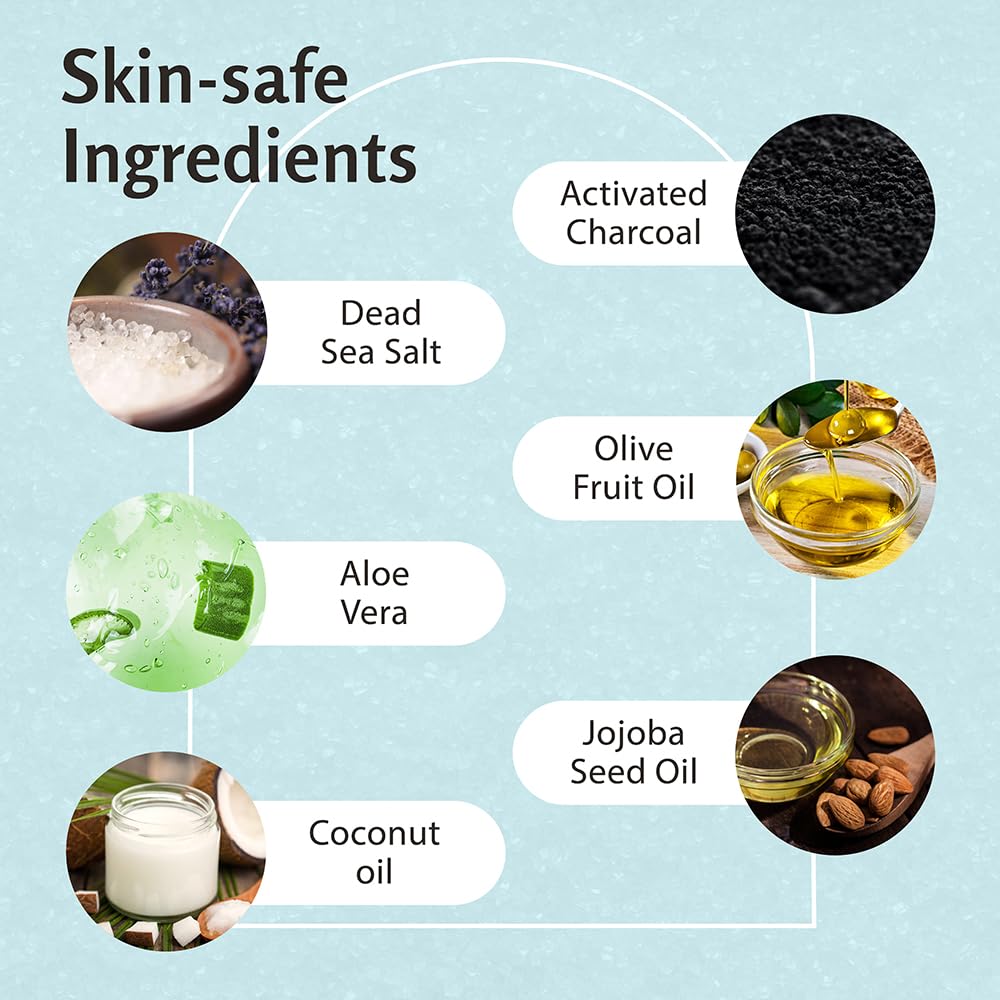 Gommage charbon collagène cellules souches M3 Naturals: soutien du renouvellement cutané.