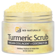 Pot M3 Naturals de 16 oz gommage au curcuma.