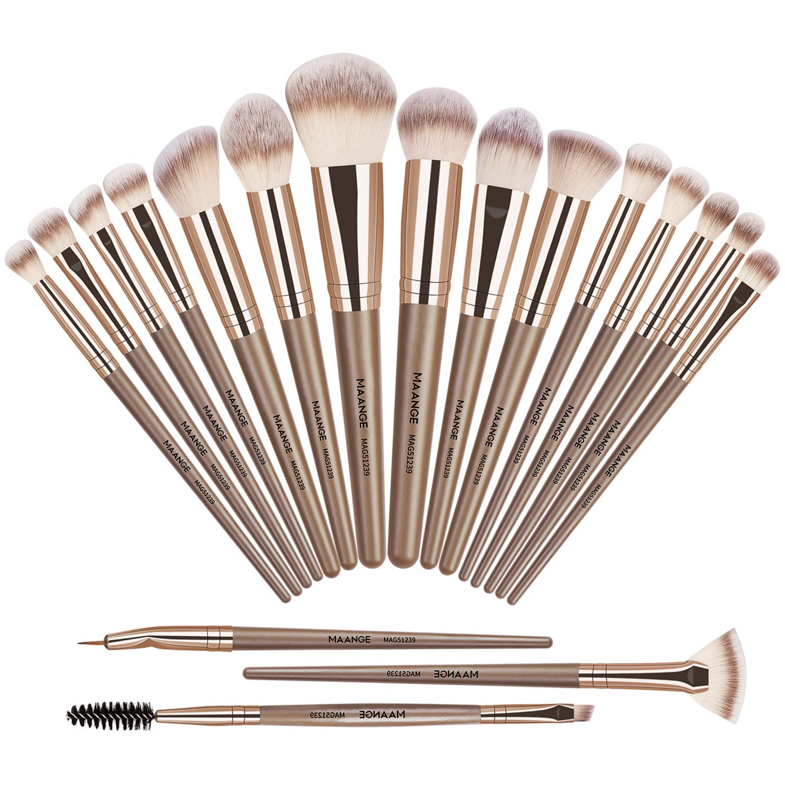 Pinceaux MAANGE 18 pièces pour un maquillage professionnel et polyvalent.