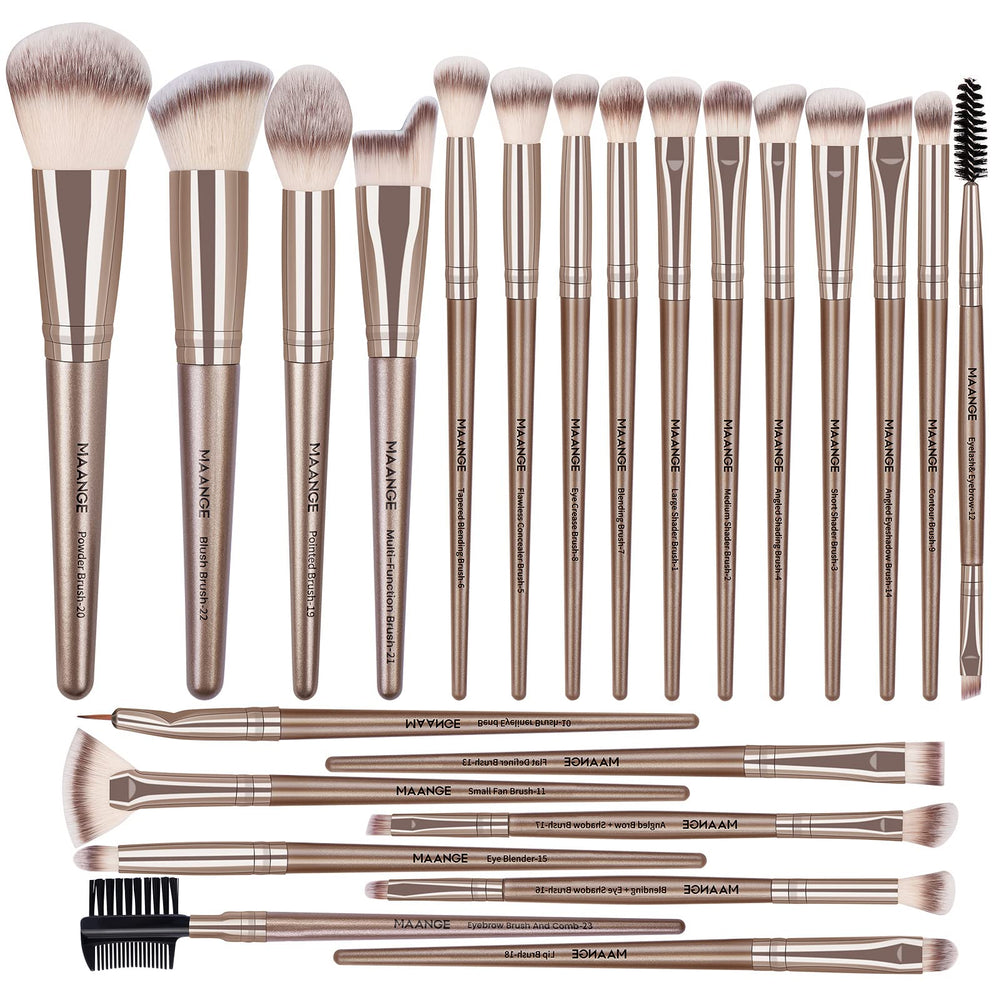 Ensemble MAANGE pinceaux maquillage 23 pièces, précision pour un fini naturel.