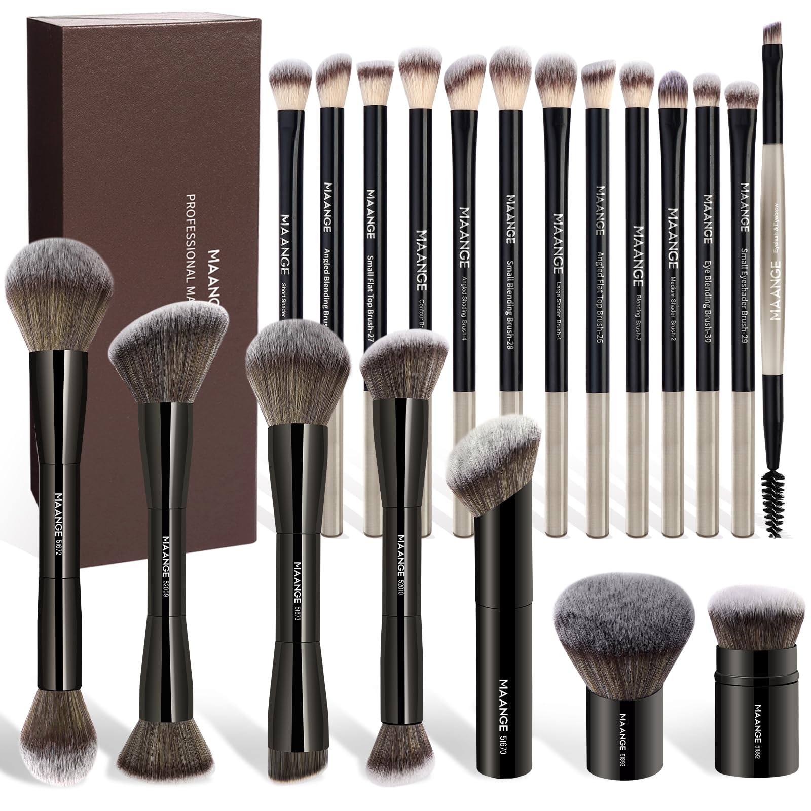 Pinceaux MAANGE dans un coffret élégant pour un rendu homogène et précis.