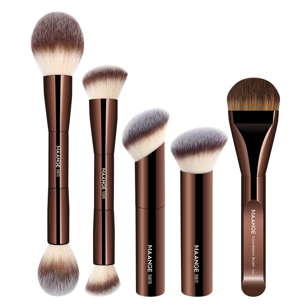 MAANGE ensemble pinceaux double-face vue générale pour teint homogène et naturel