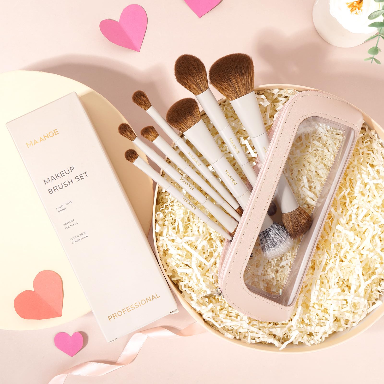 Pinceau blush MAANGE double-face pour effet naturel